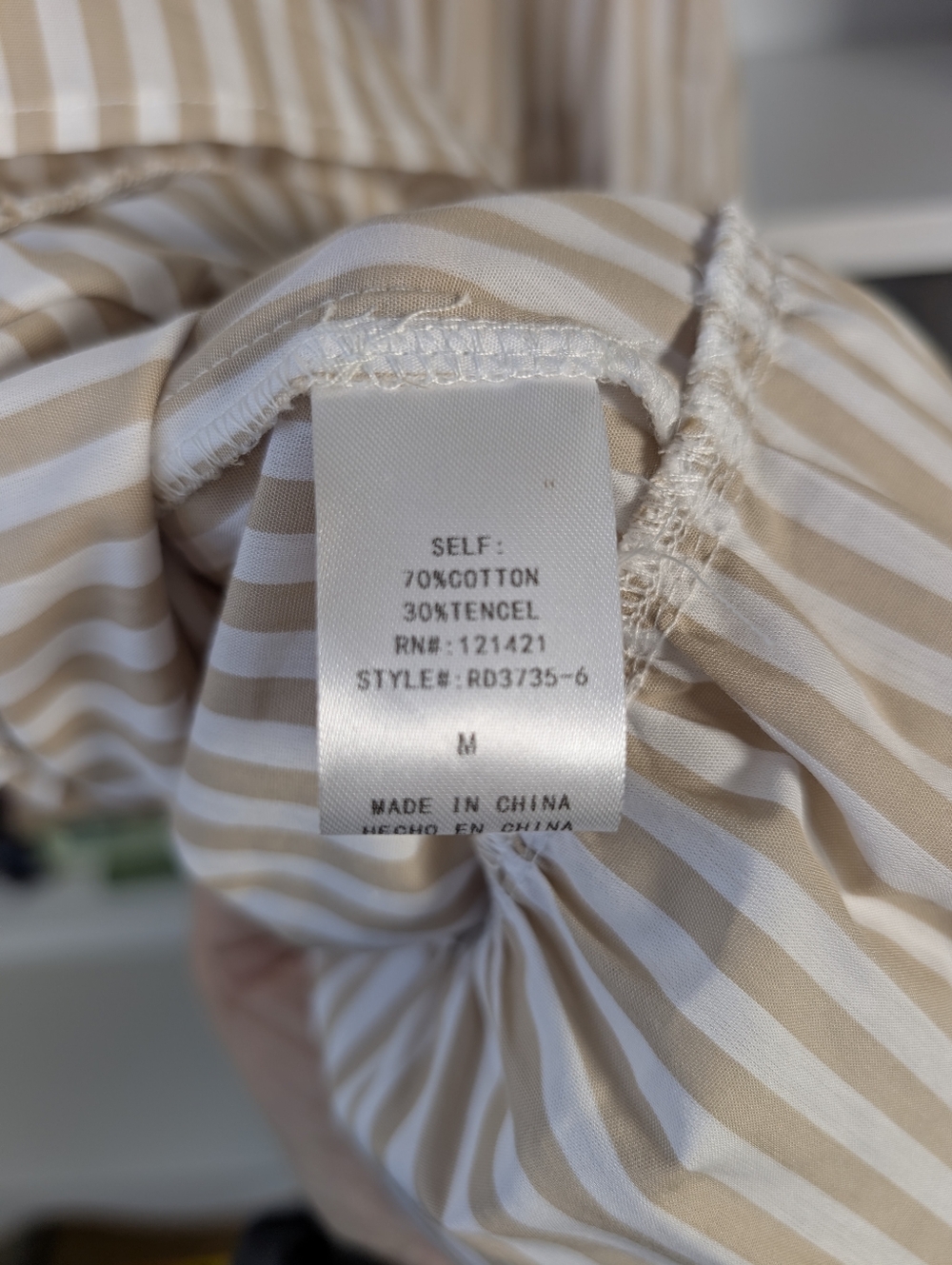 Halter Midi Dress Cream and Tan Striped Size Tiered Skirt Medium Sundress Beachy - Picture 6 of 7